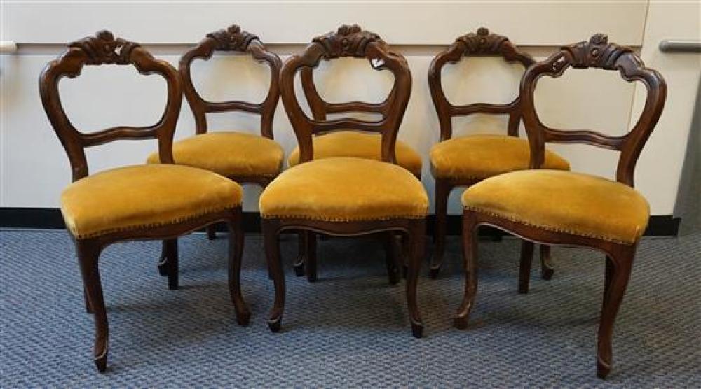 SIX VICTORIAN CARVED MAHOGANY