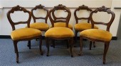 SIX VICTORIAN CARVED MAHOGANY