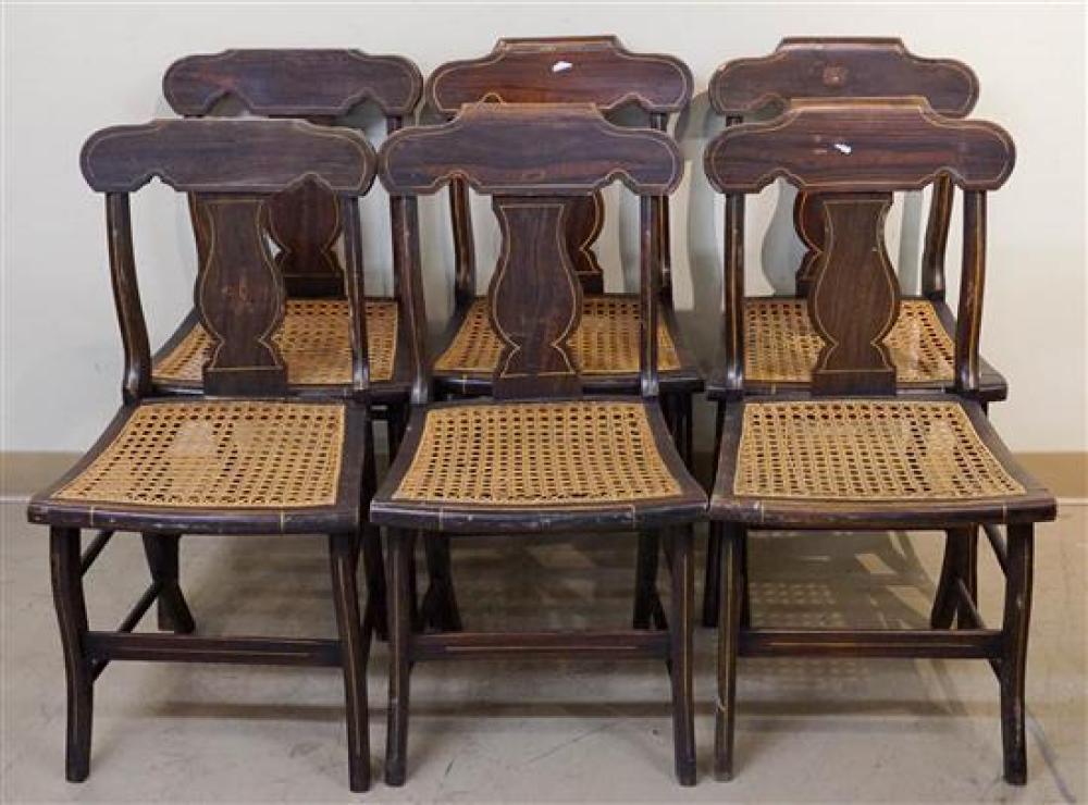 SIX VICTORIAN GRAIN PAINTED PINE