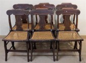 SIX VICTORIAN GRAIN PAINTED PI
