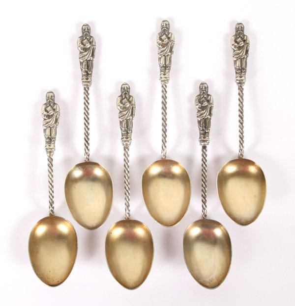 Six Victorian sterling apostle