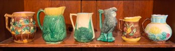Six vintage and antique pouring