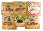 SIX VINTAGE CRANBERRY BARREL T