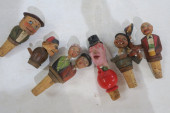 SIX VINTAGE FIGURAL WINE NODDE