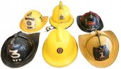 SIX VINTAGE FIREMAN HELMETSSix
