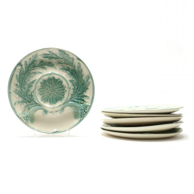 SIX VINTAGE GIEN FAIENCE