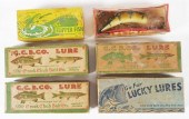 SIX VINTAGE LURES IN BOXESSix