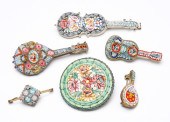 SIX VINTAGE MICRO MOSAIC PINS