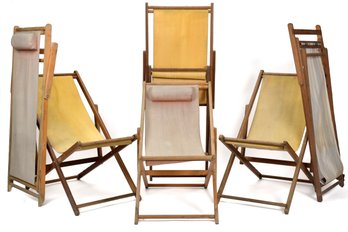 Six vintage patio folding,
