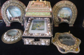 SIX VINTAGE SAILOR'S SHELL ART