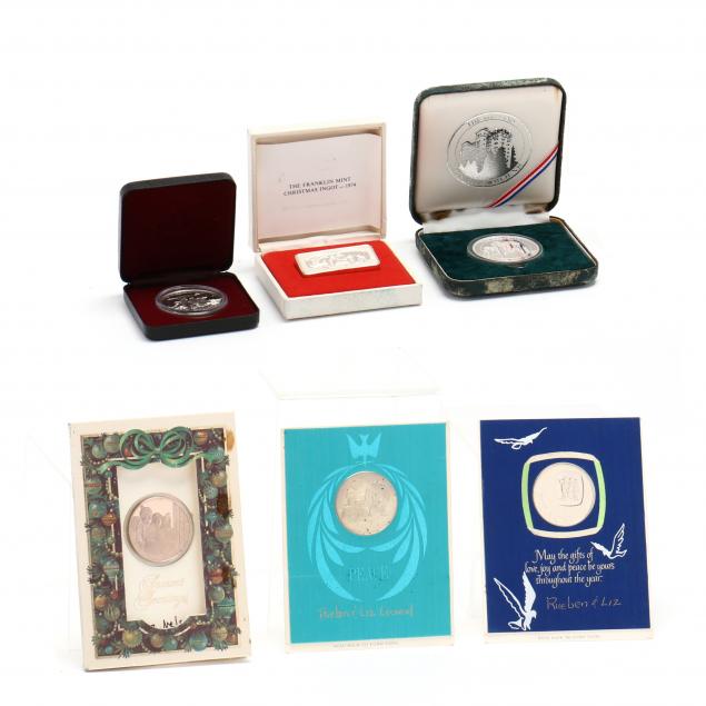 SIX VINTAGE SILVER BULLION