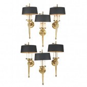 SIX VINTAGE TOLE TORCHIERE WAL
