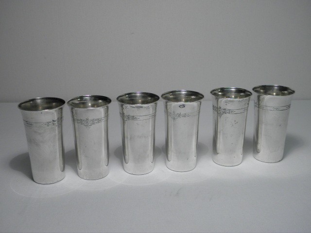 Six Wallace sterling silver tall
