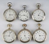 SIX WALTHAM WATCH CO. POCKET W