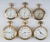SIX WALTHAM WATCH CO. POCKET W