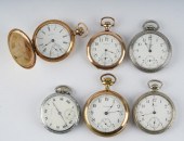 SIX WALTHAM WATCH CO. POCKET W