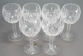 SIX WATERFORD CRYSTAL HOCH GLA