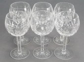 SIX WATERFORD CRYSTAL HOCK GLA