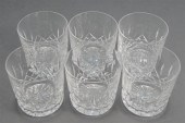 SIX WATERFORD CUT CRYSTAL OLD
