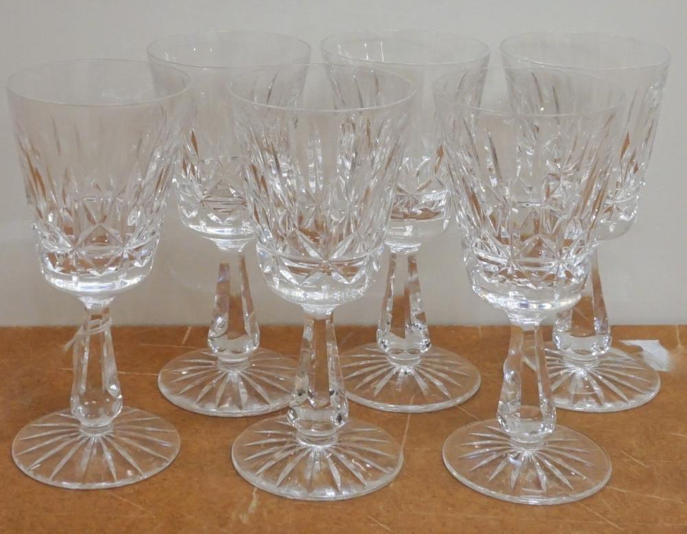 SIX WATERFORD CUT CRYSTAL STEM