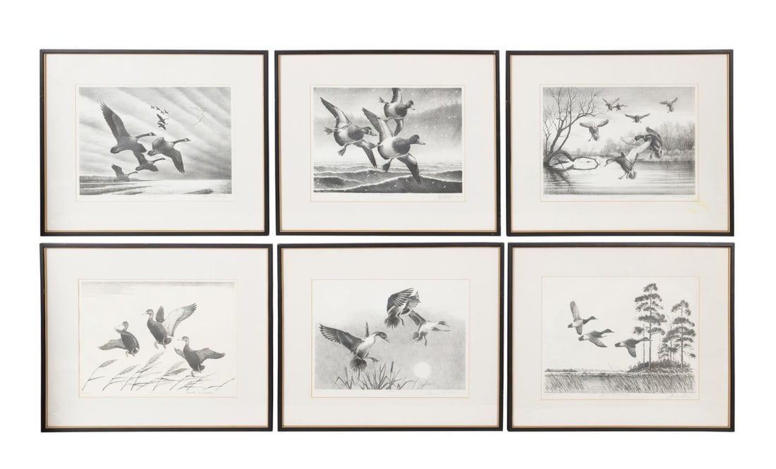 SIX WATERFOWL PRINTS BY SIX STAMP