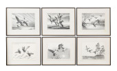 SIX WATERFOWL PRINTS BY SIX ST