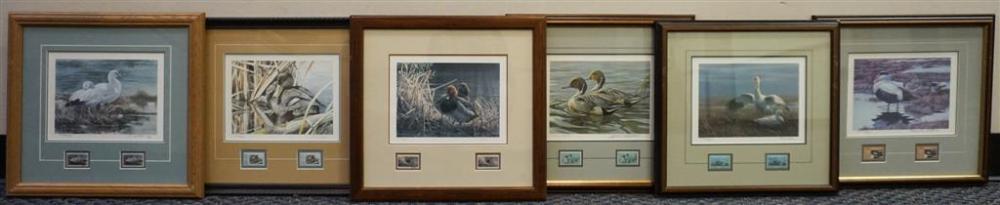 SIX WATERFOWL STAMPS, CIRCA
