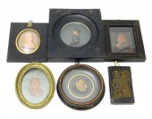 SIX WAX CARVINGS, 19TH C., MOS