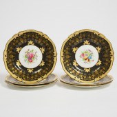 Six Wedgwood Black and Gilt Gr