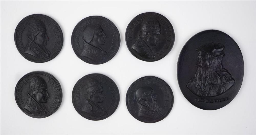 SIX WEDGWOOD BLACK BASALT