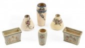 SIX WELLER POLYCHROME POTTERY