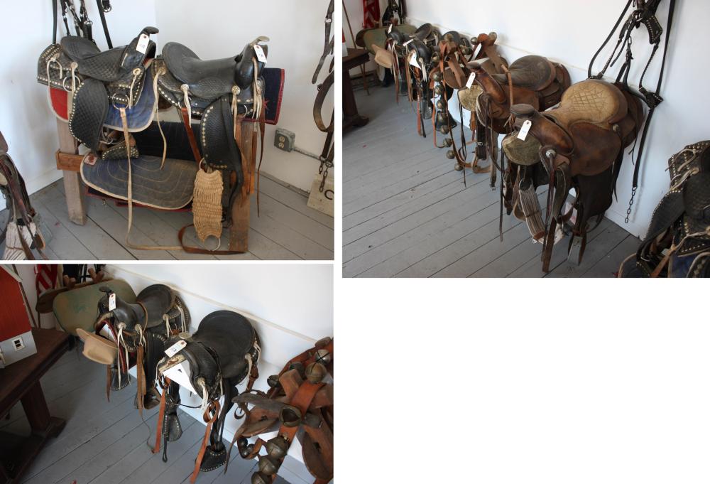 SIX WESTERN LEATHER HORSE