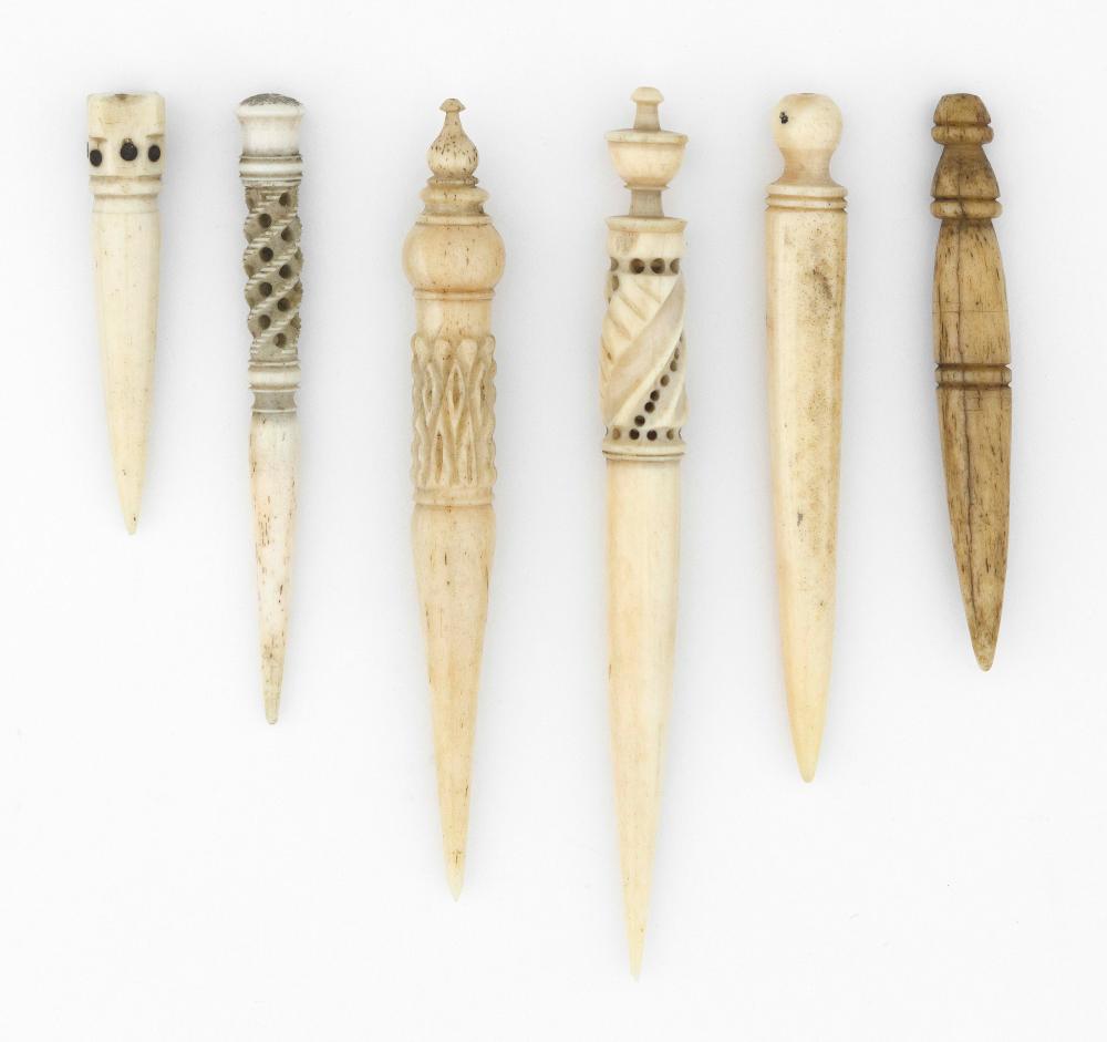 SIX WHALEBONE AND WHALE IVORY