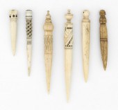 SIX WHALEBONE AND WHALE IVORY