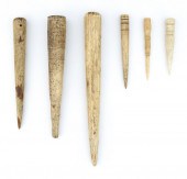 SIX WHALEBONE FIDS 19TH CENTUR