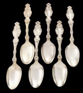SIX WHITING LILY PATTERN STERL