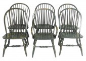 SIX WINDSOR DINING CHAIRS, BOW