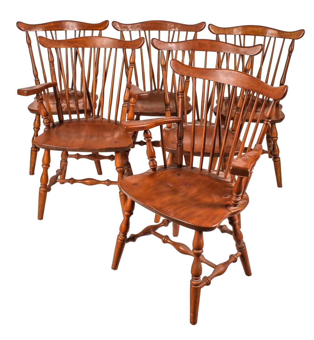 SIX WINDSOR STYLE DINING CHAIRS20th