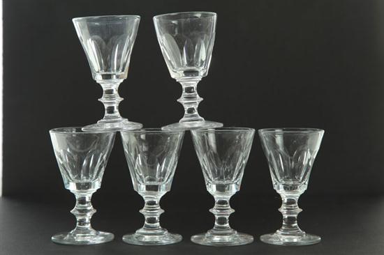 SIX WINE GLASSES.  Probably England
