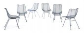 Six wirework outdoor dining ch