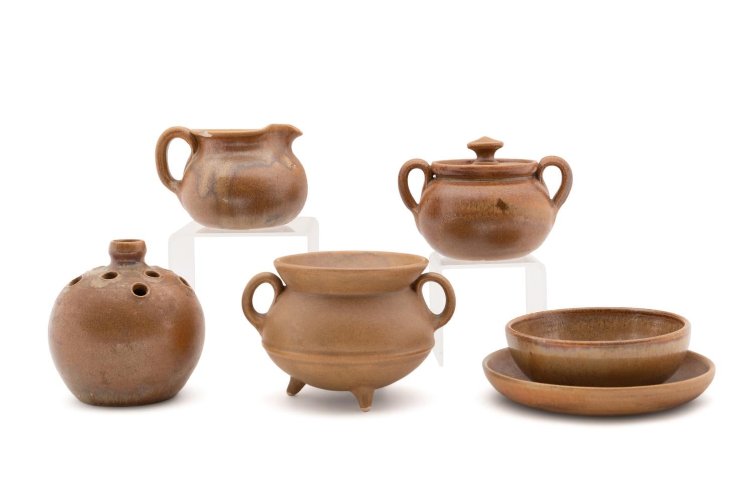 SIX WJ GORDY HANDMADE STONEWARE