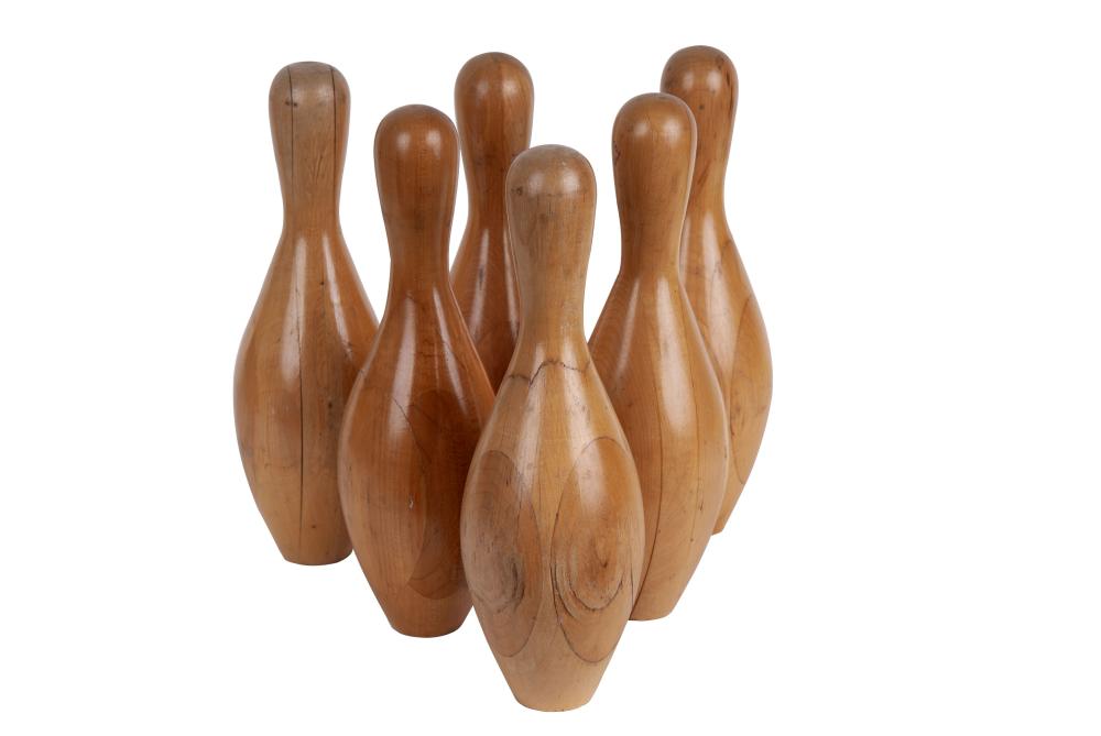 SIX WOOD BOWLING PINSCondition:
