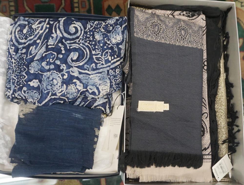 SIX WOOL AND SILK SHAWLS (RALPH