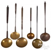 SIX WROUGHT IRON AND BRASS UTE