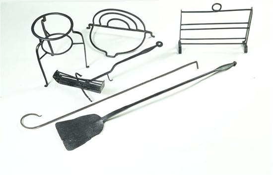SIX WROUGHT IRON PIECES.  American