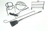 SIX WROUGHT IRON PIECES.  Amer