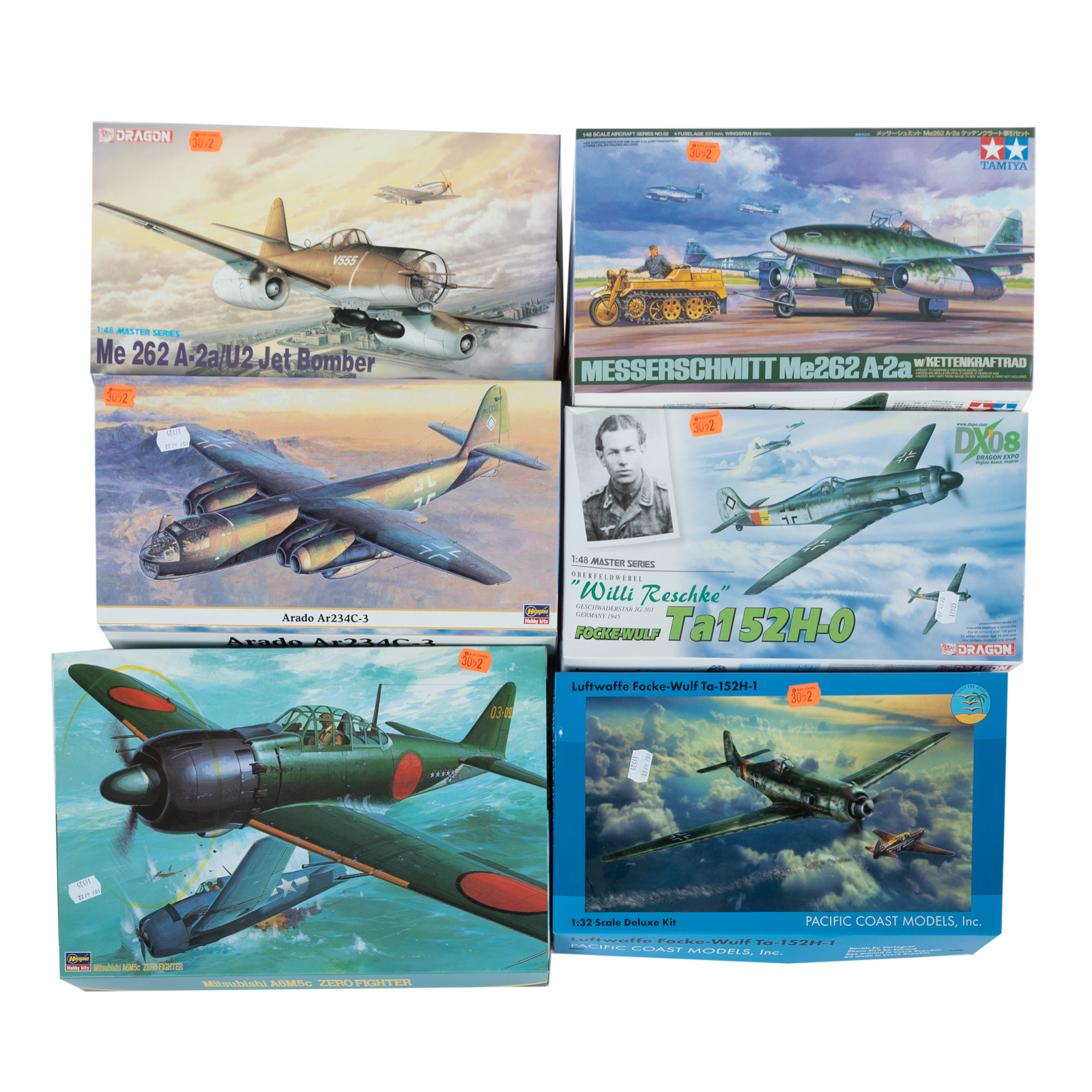 SIX WWII AIRPLANE MODEL KITS