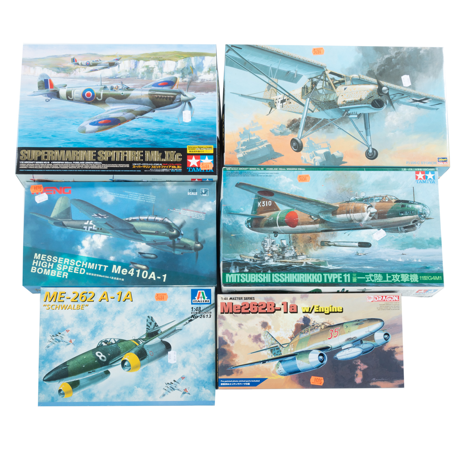 SIX WWII FIGHTER PLANE MODEL KITS