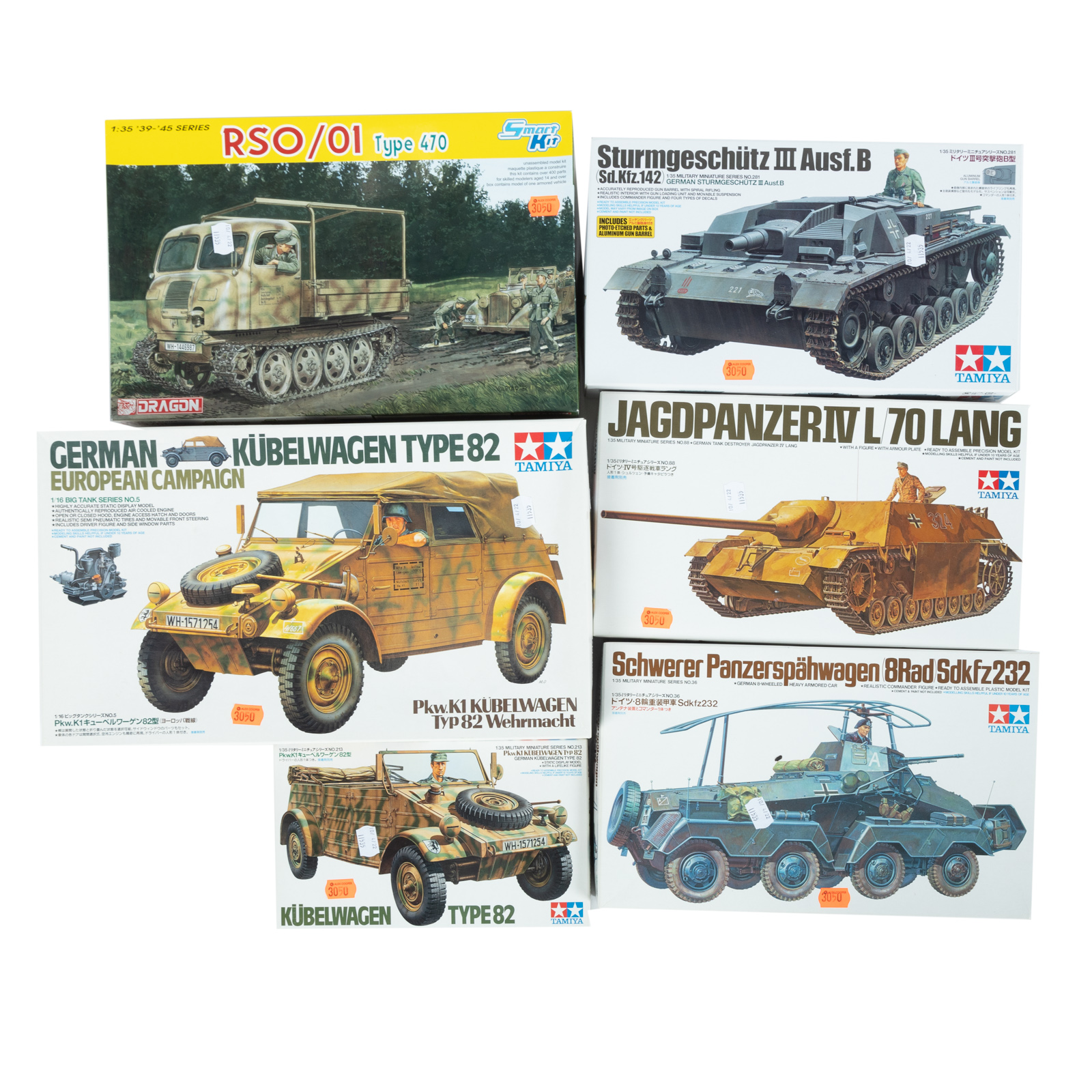 SIX WWII GERMAN TANK & VEHICLES All