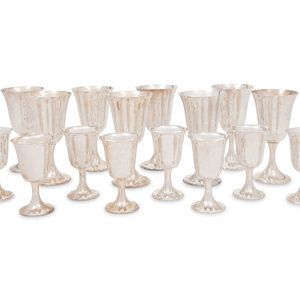 Sixteen American Silver Goblets 